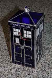 stained glass tardis clock